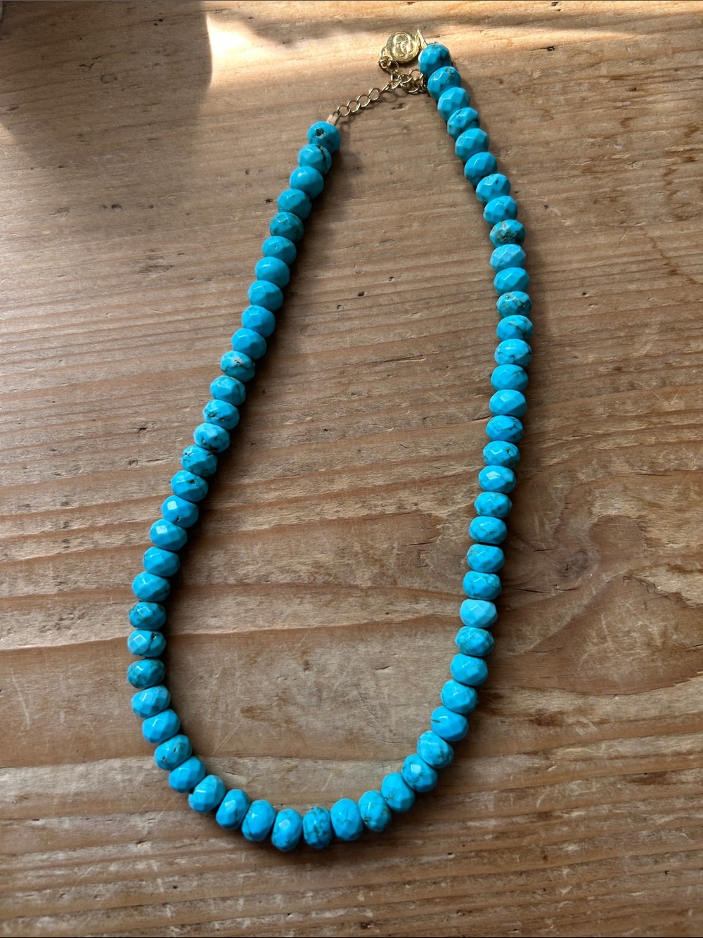 Shopbop Turquoise Bead Necklace with Gold Accents